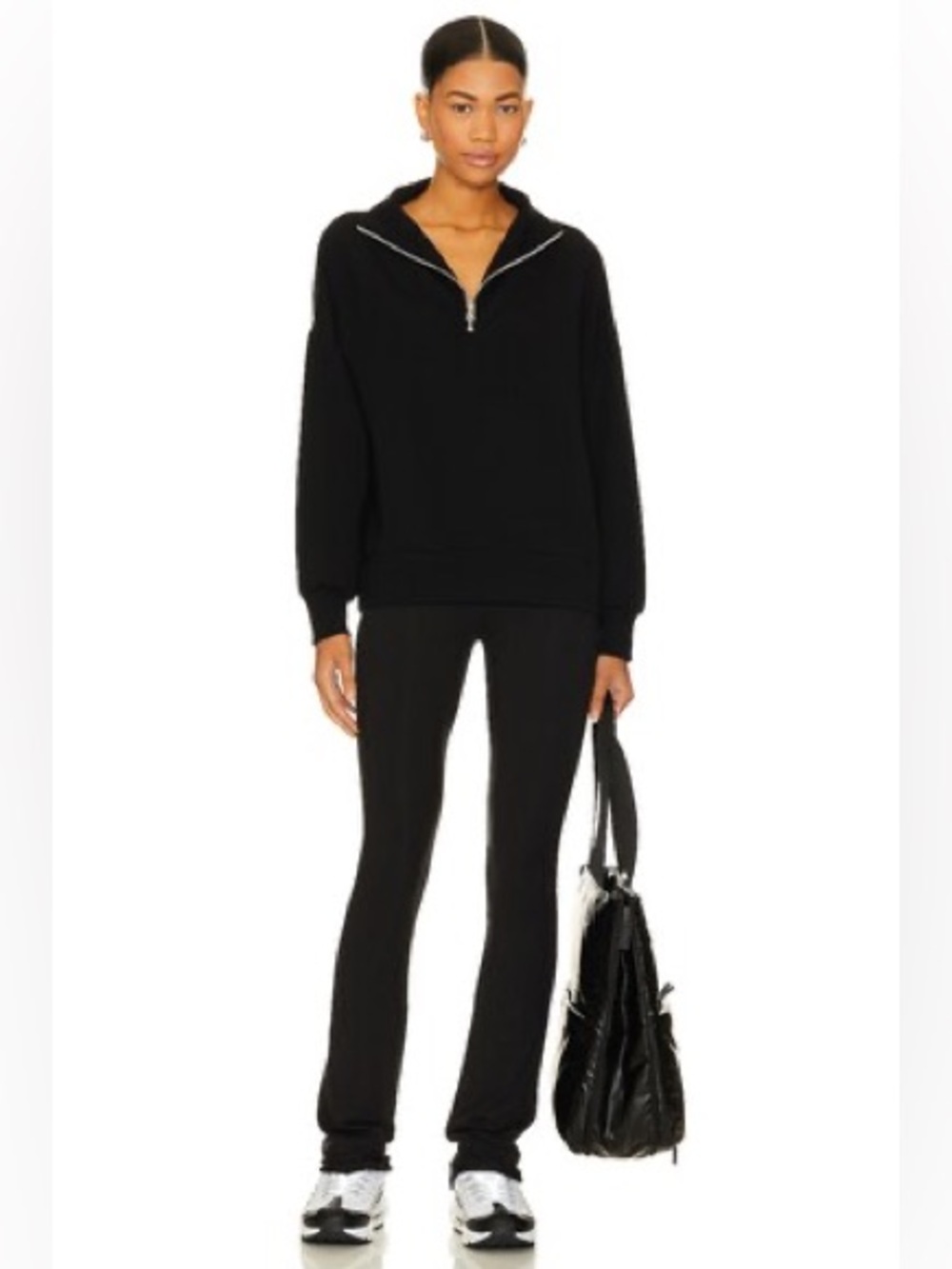 🌻Varley Black Hawley Half-Zip Sweatshirt Women's Size Medium - Picture 2 of 9